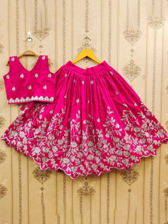 Trendy Girls Embroidered Ready to Wear Lehenga & Choli