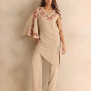 beige-v-neck-embroidered-casual-co-ord-set