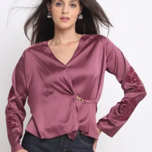 mauve-v-neck-embroidered-full-sleeves-wrap-party-top